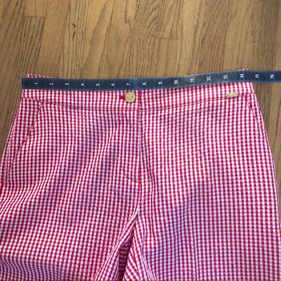 St. John Red Gingham Suit Pants Size 2 - Picture 5 of 8